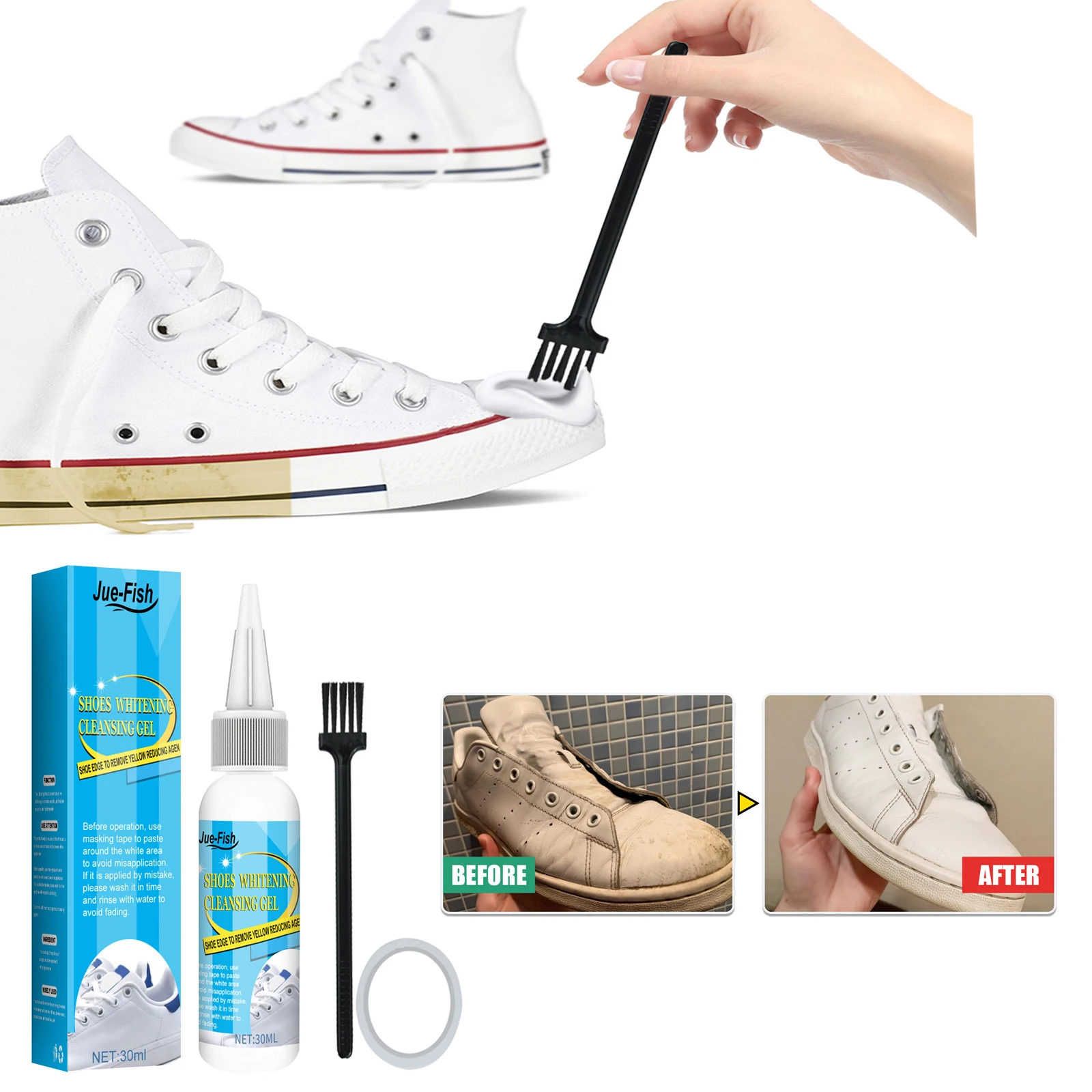 Sneaker Cleaning Kit - White Shoes Cleaning Gel Stain Dirt