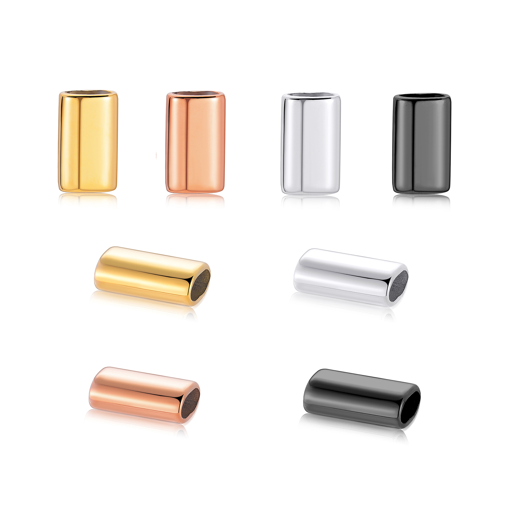 Patent Leather Shine - 6PCS Stainless Steel Charm Slider Spacer