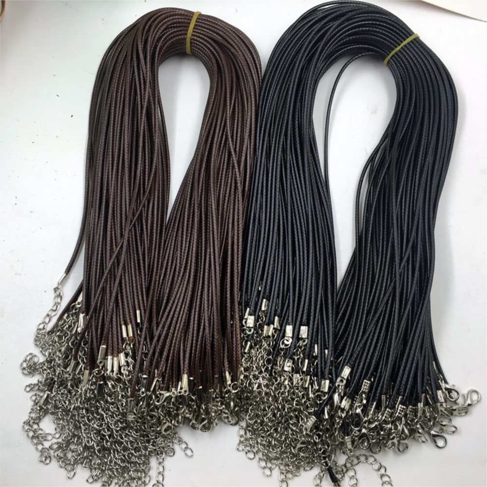 20pcs 45cm Brown Waxed Necklac - огляд і ціна Patent Leather Shine